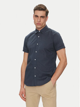 INDICODE INDICODE Koszula Gentor 20-552 Granatowy Regular Fit