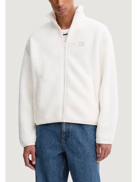 Tommy Jeans Tommy Jeans Μπουφάν δερμάτινο TJM RLX BADGE FZ TED Λευκό Casual Fit