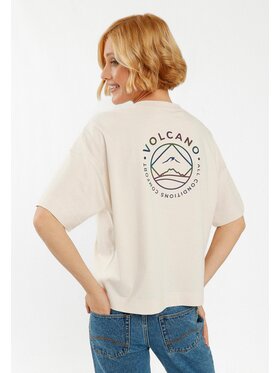 Volcano Volcano T-Shirt T-TUZ Écru Regular Fit