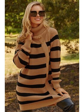 Makadamia Makadamia Sweter S138 Brązowy Regular Fit
