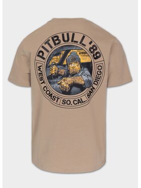 PITBULL PITBULL T-Shirt Koszulka męska DRIVING 3XL Beżowy Regular Fit