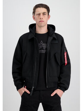 Alpha Industries Alpha Industries Kurtka bomber CWU Zip Hood Wool Bomber Jacket Czarny Core Fit