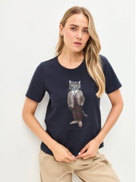 Manii'ta Lacitta Manii'ta Lacitta T-Shirt Printed T-shirt Niebieski Regular Fit