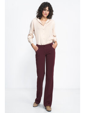NIFE NIFE Spodnie materiałowe SD80 Bordowy Bootcut Fit