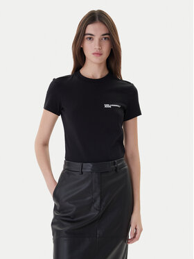 Karl Lagerfeld Jeans Karl Lagerfeld Jeans T-Shirt A1W17004 Černá Slim Fit