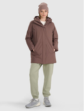4F 4F Płaszcz przejściowy URBAN COMMUTER Brązowy ciemny Regular Fit