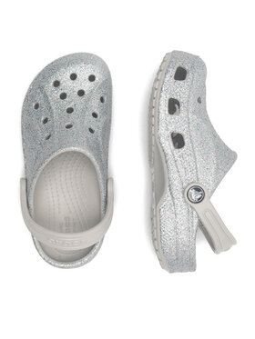 Crocs Natikače BAYA GLITTER CLOG K 207015-040 Srebrna