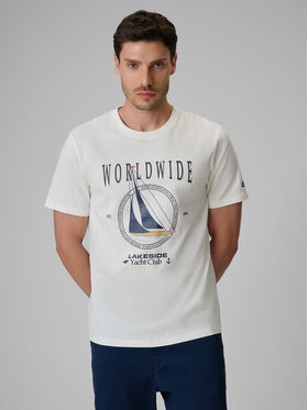 4F 4F T-Shirt LAKESIDE ESCAPE Λευκό Regular Fit