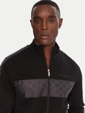 KARL LAGERFELD KARL LAGERFELD Džemperis ar kapuci 705035 554910 Melns Regular Fit