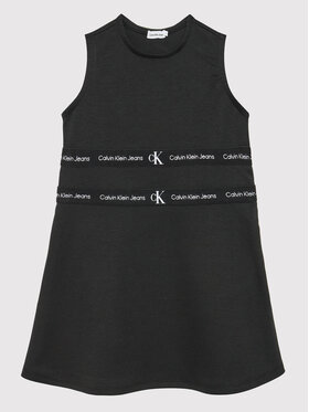 Calvin Klein Jeans Calvin Klein Jeans Ежедневна рокля Logo Tape Punto IG0IG01413 Черен Slim Fit