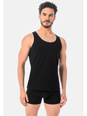Teyli Teyli Podkoszulek męski bawełniany Eli Czarny Classic Fit