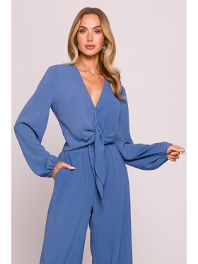Made of Emotion Made of Emotion Bluzka M861 Granatowy Cropp Fit