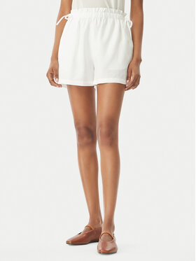 Seafolly Seafolly Kratke hlače iz tkanine Beach Edit 55721-SH Bela Relaxed Fit