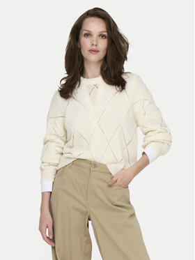 ONLY ONLY Sweter Geena 15339575 Écru Relaxed Fit