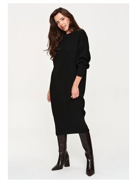 Makadamia Makadamia Sweter S180 Czarny Loose Fit