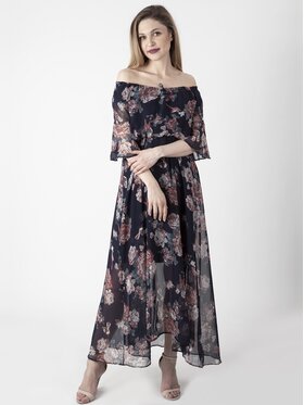 Perso Perso Každodenné šaty RBE711715F Tmavomodrá Regular Fit