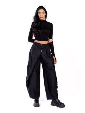 Love Saints Love Saints Spodnie materiałowe L26ZF-WX-K01 Czarny Oversize