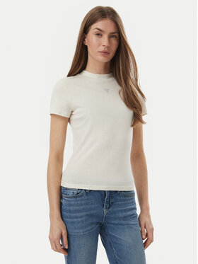 Guess Guess Marškinėliai W5BP07 KCGM2 Écru Slim Fit