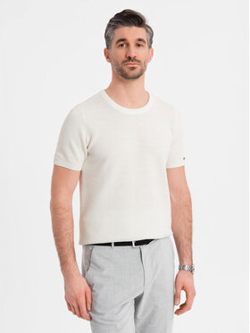 Ombre Ombre T-Shirt OM-TSCT-0244 Biały Regular Fit