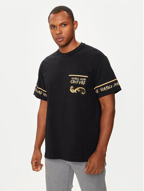 Versace Jeans Couture Versace Jeans Couture Tricou 77GAH6RB Negru Regular Fit