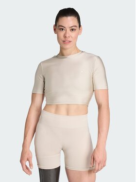 adidas adidas Koszulka techniczna 154167 Beżowy Fitted Fit