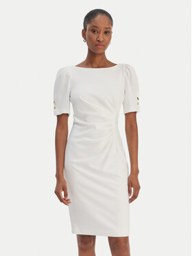 DKNY DKNY Sukienka koktajlowa DD6A1666 Écru Slim Fit
