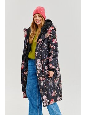 NAOKO NAOKO Kurtka zimowa Winter Bouquet Czarny Regular Fit