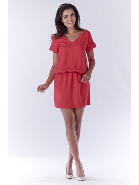Awama Awama Sukienka letnia A178 Fioletowy Basic Fit