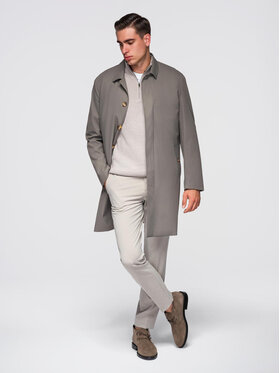Ombre Ombre Płaszcz zimowy OM-COLC-0144 Brązowy Regular Fit