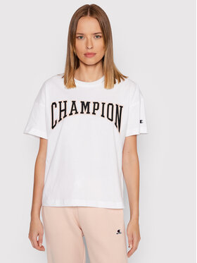 Champion Champion Marškinėliai Collegiate Logo 114526 Balta Oversize