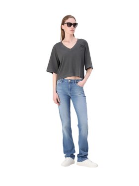 PINKO PINKO T-Shirt Suez t-shirt jersey con banda Szary Large Fit
