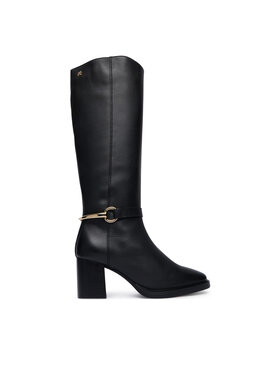 Tommy Hilfiger Tommy Hilfiger Μπότες Th Stud Heel Riding Knee Boot FW0FW09551 Μαύρο