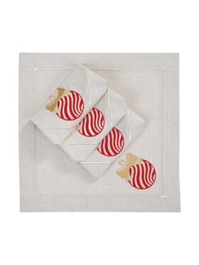 Roseberry Home Roseberry Home Serwetki Christmas Bauble Mirha Beżowy