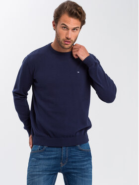 Cross Jeans Cross Jeans Sweter 34156-001 Granatowy Regular Fit