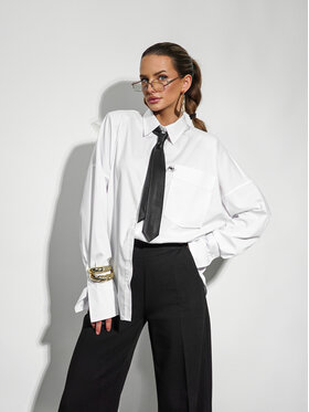 LilaLou LilaLou Koszula Libre Biały Regular Fit