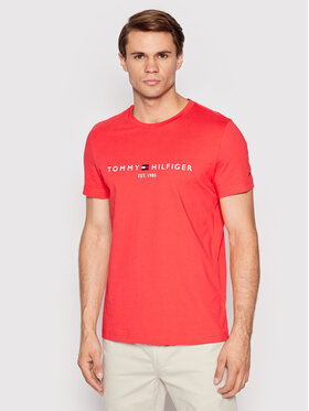 Tommy Hilfiger Tommy Hilfiger T-Shirt Logo MW0MW11797 Czerwony Slim Fit