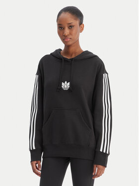 adidas adidas Džemperis ar kapuci adicolor 3D Trefoil GN2931 Melns Oversize