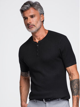 Ombre Ombre T-Shirt OM-TSCT-0304 Černá Slim Fit