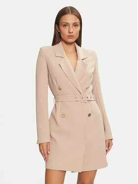 Guess Guess Sukienka koktajlowa Leonie W4BK46 WGLO2 Beżowy Regular Fit