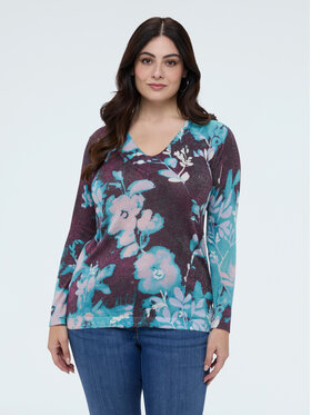 Fiorella Rubino Fiorella Rubino Sweter M103L008377N0Z9 Bordowy Regular Fit
