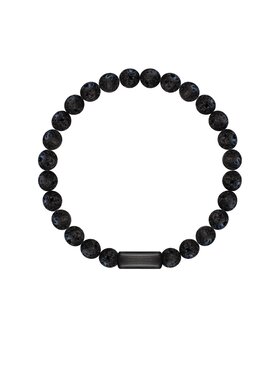 Lilou Lilou Náramok Stones z kamieniami, męska Čierna