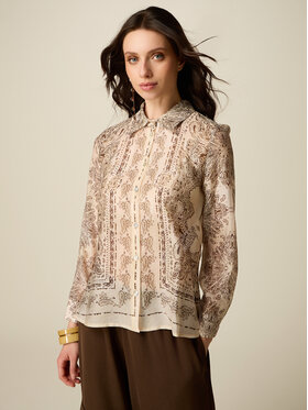 Oltre Oltre Koszula 5019R003230N0R2 Kremowy Regular Fit