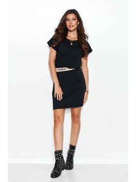 Numinou Numinou Sukienka dzianinowa NU390 Czarny Classic Fit