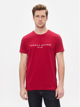 Tommy Hilfiger Tommy Hilfiger T-Shirt Tommy Logo Tee MW0MW11797 Czerwony Regular Fit