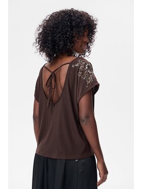 blue shadow blue shadow Bluzka Lenix Brązowy Regular Fit
