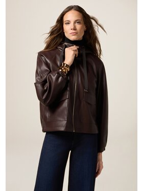 Oltre Oltre Giacca in similpelle R326J000278N032 Marrone Over Fit