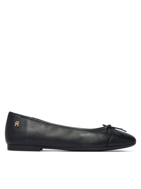 Tommy Hilfiger Tommy Hilfiger Baleríny Hilfiger Smooth Lthr Ballet FW0FW09241 Čierna