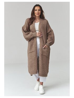 Makadamia Makadamia Sweter S172 Brązowy Loose Fit