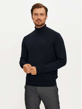 Bugatti Bugatti Rollkragenpullover 7700 65520B Dunkelblau Regular Fit