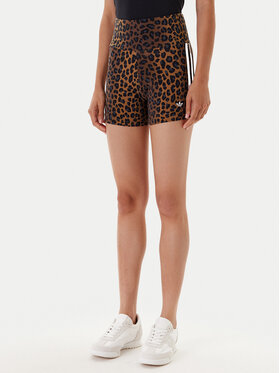 adidas adidas Kolarki Leopard JW7306 Brązowy Slim Fit